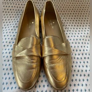 Kate Spade Satchi metallic gold loafers size 7.5 M